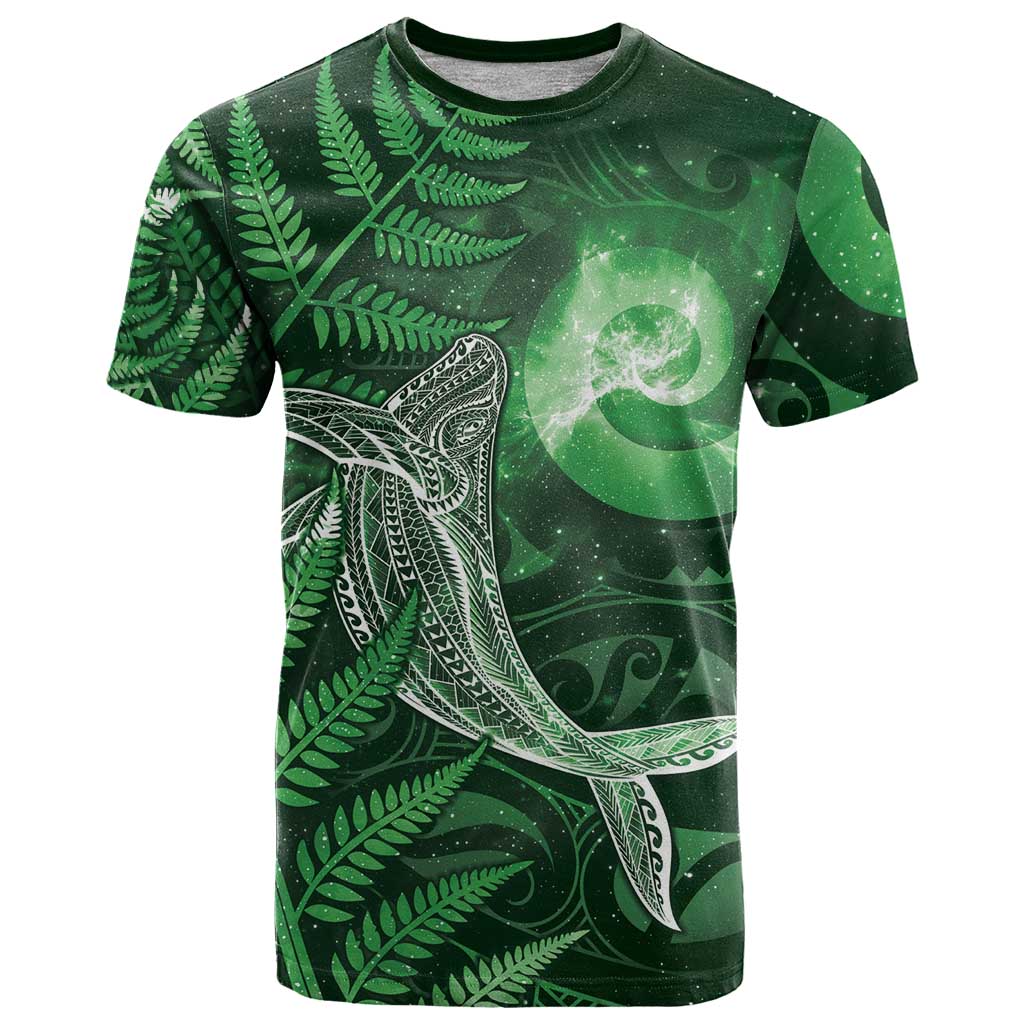 New Zealand Matariki T Shirt Maori Koru With Humpback Whale Green