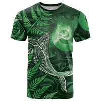 New Zealand Matariki T Shirt Maori Koru With Humpback Whale Green LT05 Green - Polynesian Pride