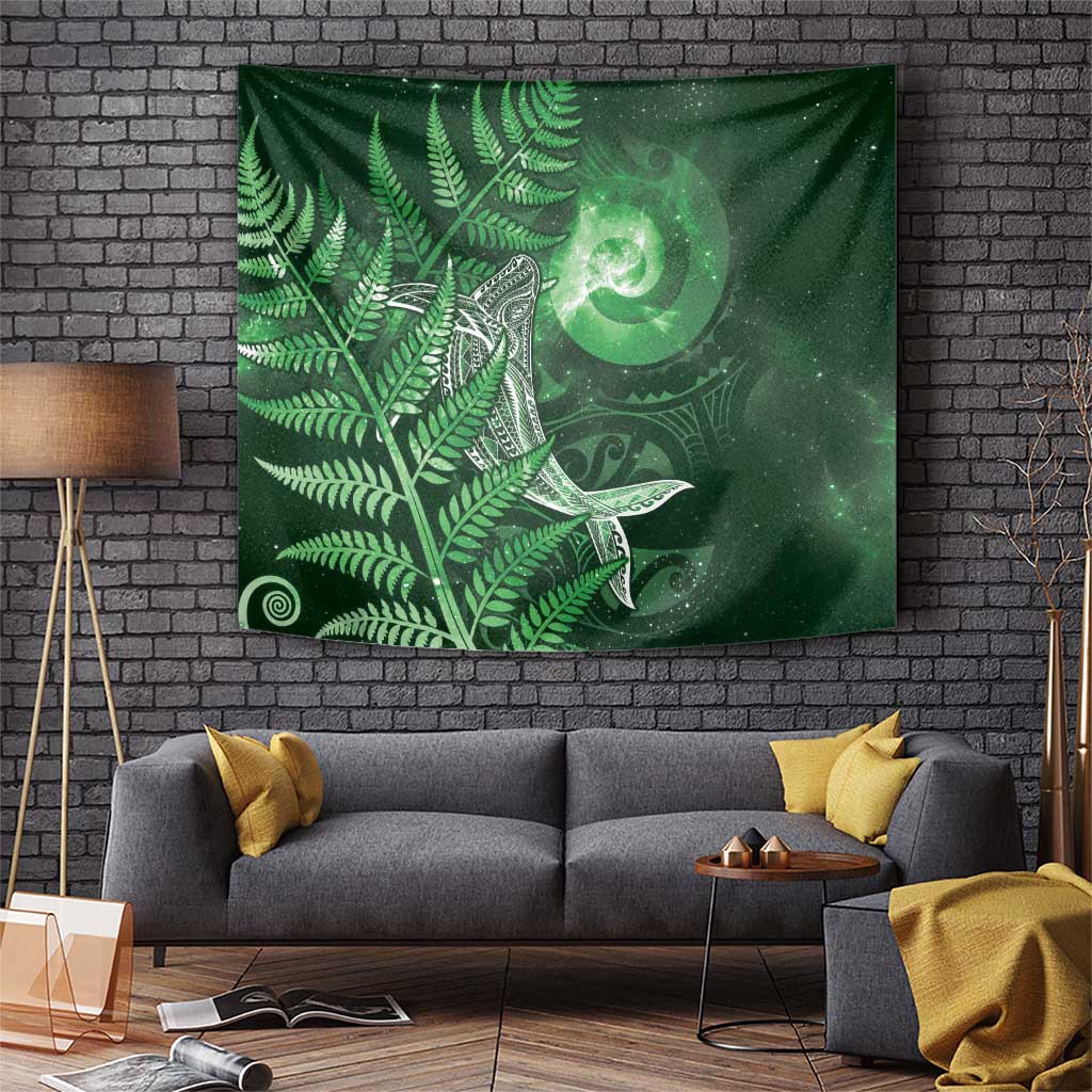 New Zealand Matariki Tapestry Maori Koru With Humpback Whale Green