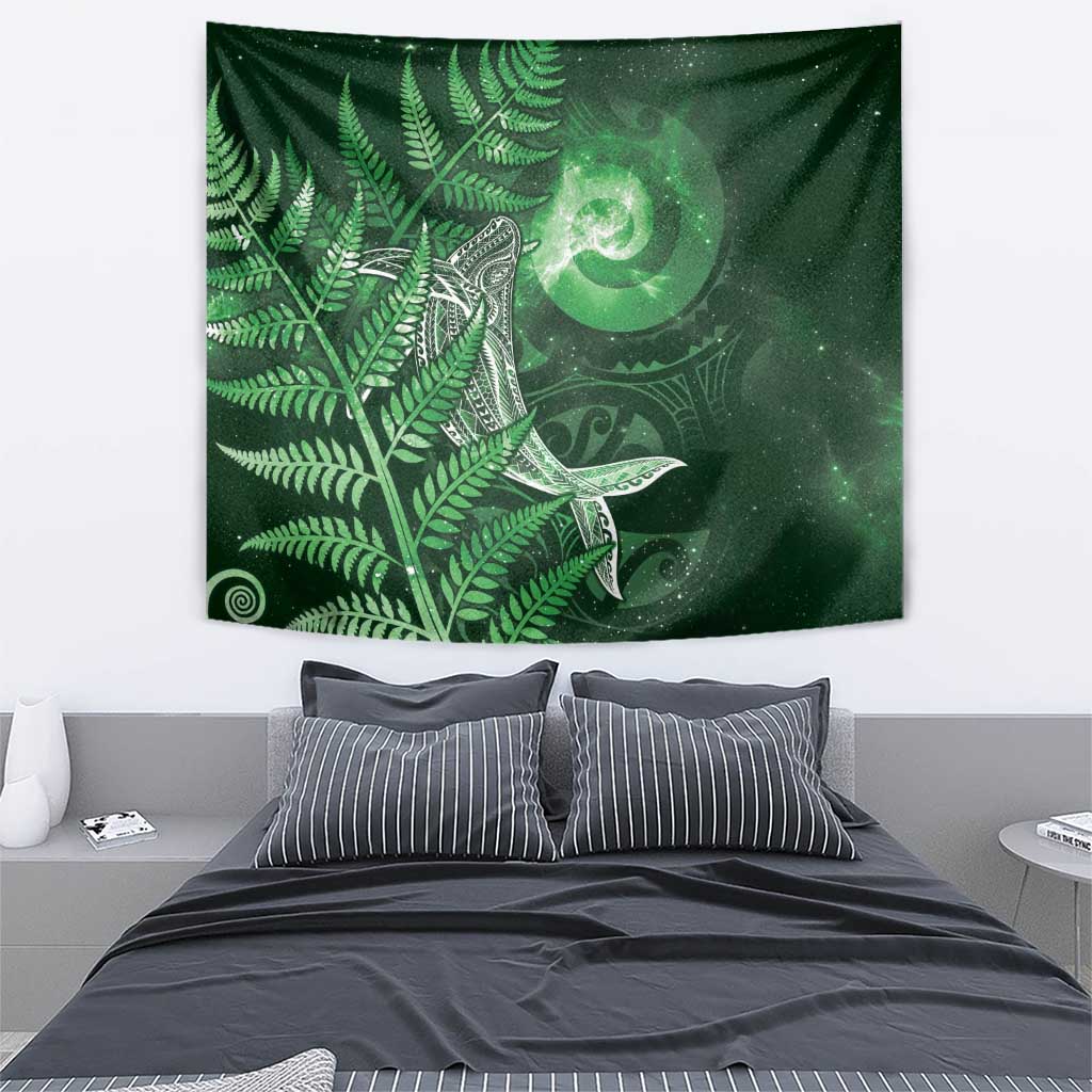 New Zealand Matariki Tapestry Maori Koru With Humpback Whale Green