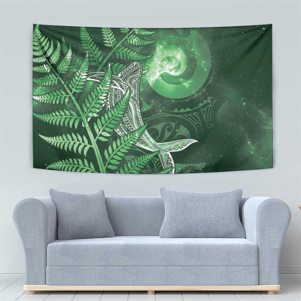 New Zealand Matariki Tapestry Maori Koru With Humpback Whale Green