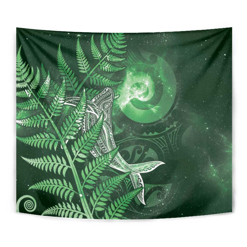 New Zealand Matariki Tapestry Maori Koru With Humpback Whale Green