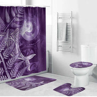 New Zealand Matariki Bathroom Set Maori Koru With Humpback Whale Purple LT05 Bathroom Set (4 pcs) Purple - Polynesian Pride