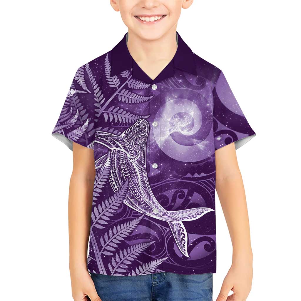 New Zealand Matariki Hawaiian Shirt Maori Koru With Humpback Whale Purple LT05 - Polynesian Pride