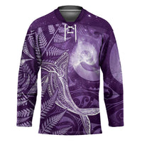 New Zealand Matariki Hockey Jersey Maori Koru With Humpback Whale Purple