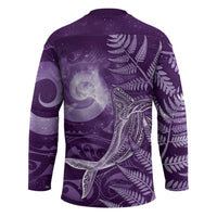New Zealand Matariki Hockey Jersey Maori Koru With Humpback Whale Purple