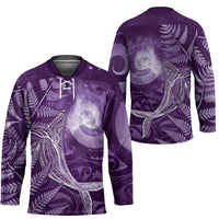 New Zealand Matariki Hockey Jersey Maori Koru With Humpback Whale Purple