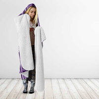 New Zealand Matariki Hooded Blanket Maori Koru With Humpback Whale Purple LT05 - Polynesian Pride