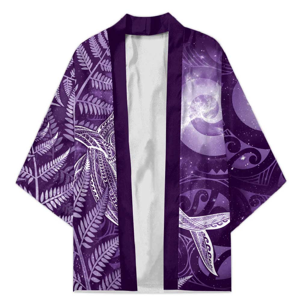 New Zealand Matariki Kimono Maori Koru With Humpback Whale Purple