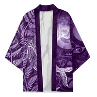 New Zealand Matariki Kimono Maori Koru With Humpback Whale Purple