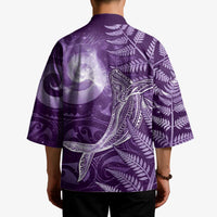 New Zealand Matariki Kimono Maori Koru With Humpback Whale Purple