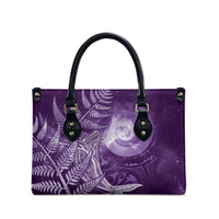 New Zealand Matariki Leather Bag Maori Koru With Humpback Whale Purple LT05 - Polynesian Pride