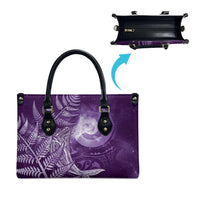 New Zealand Matariki Leather Bag Maori Koru With Humpback Whale Purple LT05 - Polynesian Pride