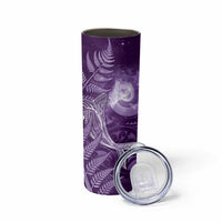 New Zealand Matariki Skinny Tumbler Maori Koru With Humpback Whale Purple