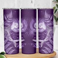 New Zealand Matariki Skinny Tumbler Maori Koru With Humpback Whale Purple