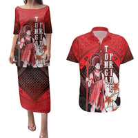 The First King Of Tonga Couples Matching Puletasi and Hawaiian Shirt Tongan Pride