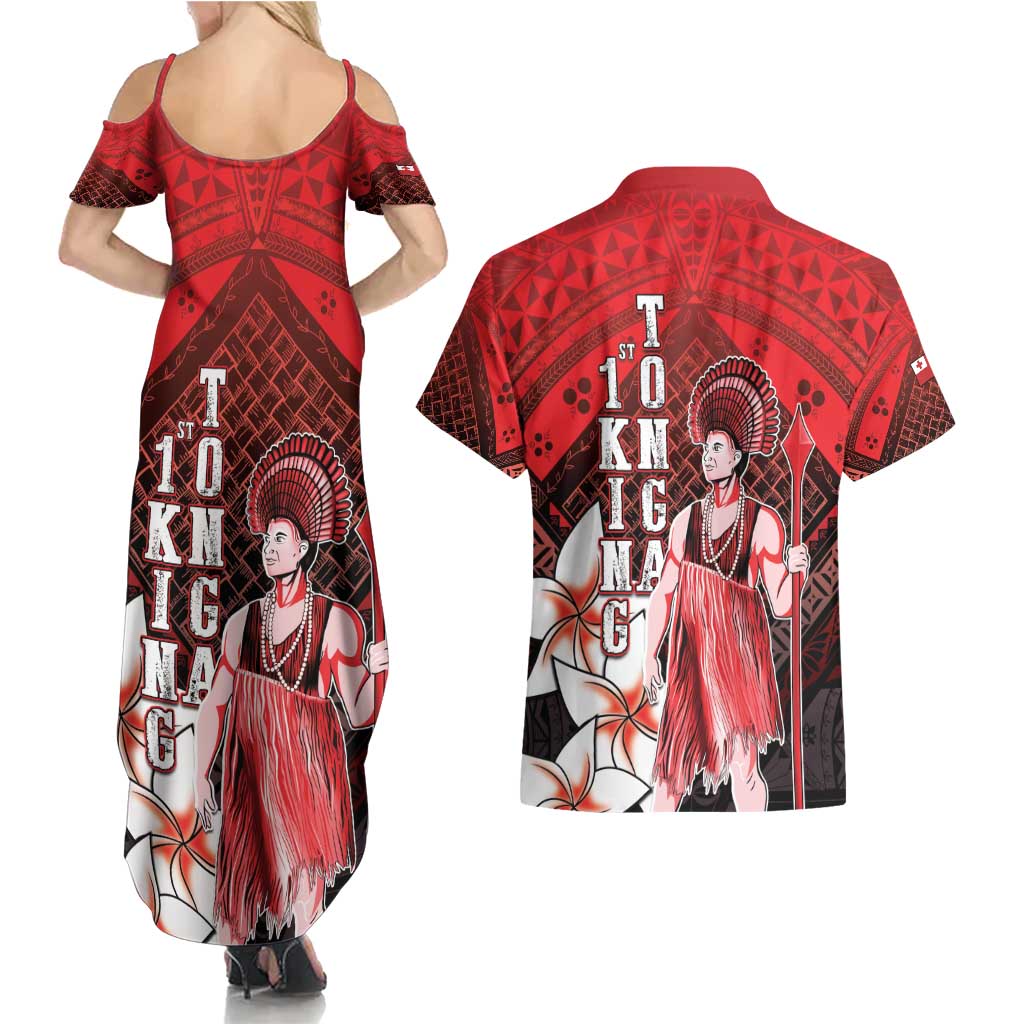 The First King Of Tonga Couples Matching Summer Maxi Dress and Hawaiian Shirt Tongan Pride