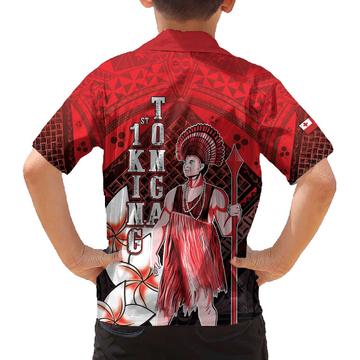 The First King Of Tonga Family Matching Off The Shoulder Long Sleeve Dress and Hawaiian Shirt Tongan Pride