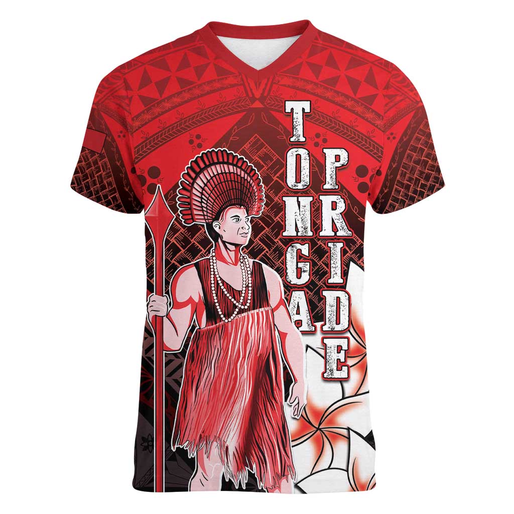 The First King Of Tonga Women V-Neck T-Shirt Tongan Pride