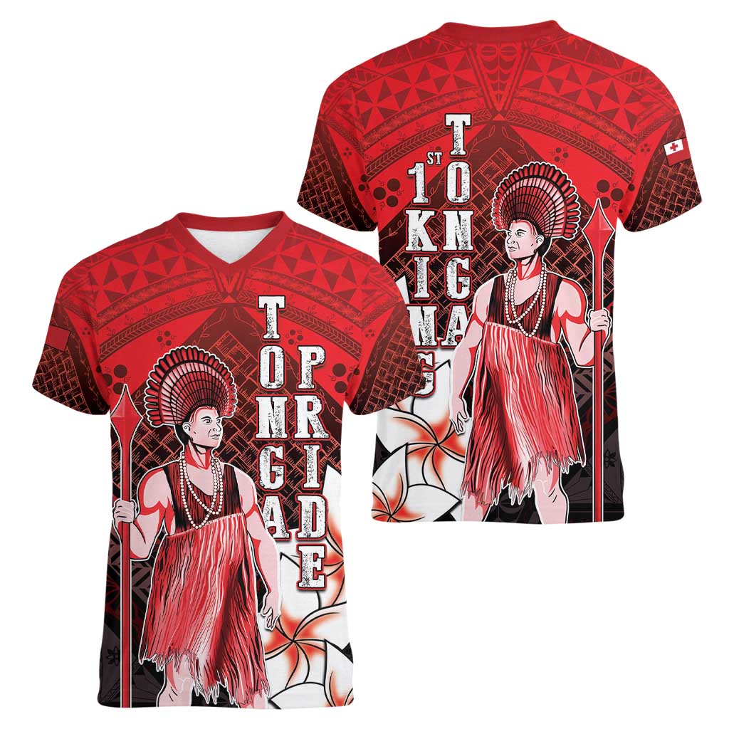 The First King Of Tonga Women V-Neck T-Shirt Tongan Pride