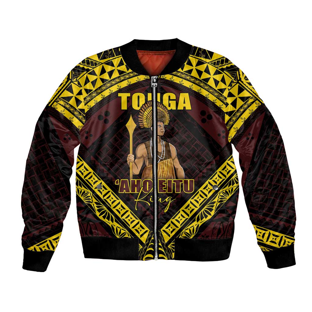 Tonga First King Bomber Jacket Ahoeitu Know Your Roots LT05 Unisex Maroon - Polynesian Pride