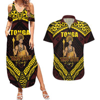 Tonga First King Couples Matching Summer Maxi Dress and Hawaiian Shirt Ahoeitu Know Your Roots