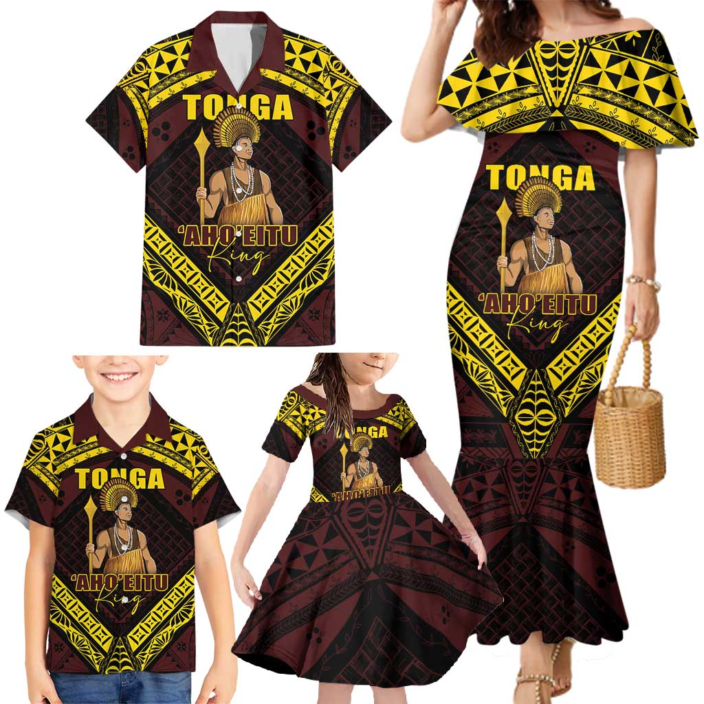 Tonga First King Family Matching Mermaid Dress and Hawaiian Shirt Ahoeitu Know Your Roots
