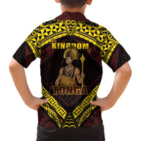 Tonga First King Family Matching Short Sleeve Bodycon Dress and Hawaiian Shirt Ahoeitu Know Your Roots