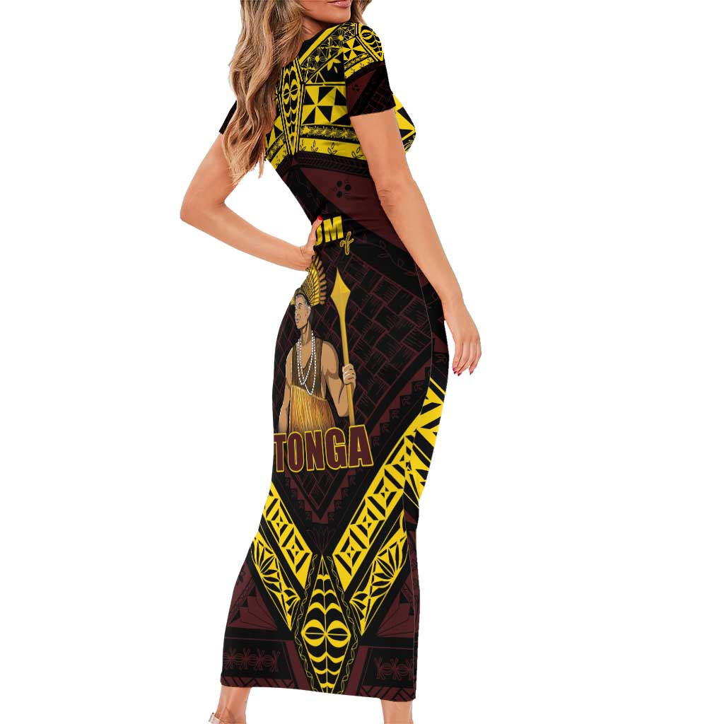 Tonga First King Family Matching Short Sleeve Bodycon Dress and Hawaiian Shirt Ahoeitu Know Your Roots