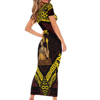 Tonga First King Family Matching Short Sleeve Bodycon Dress and Hawaiian Shirt Ahoeitu Know Your Roots