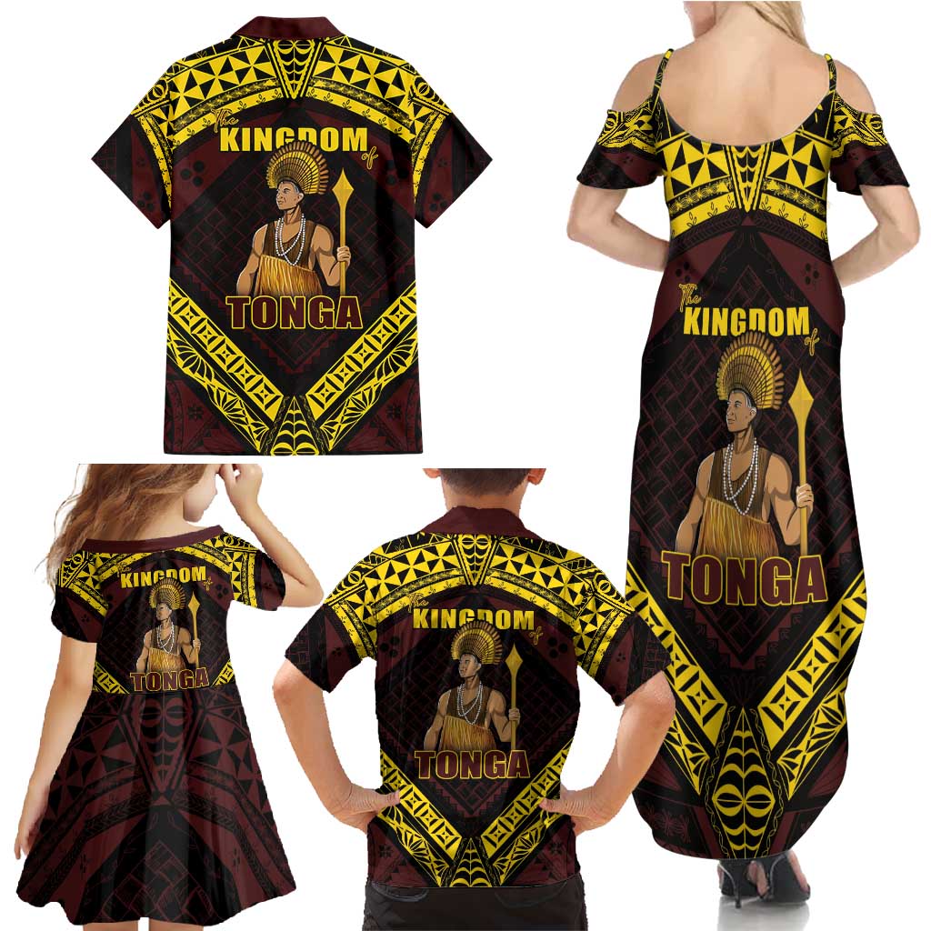 Tonga First King Family Matching Summer Maxi Dress and Hawaiian Shirt Ahoeitu Know Your Roots