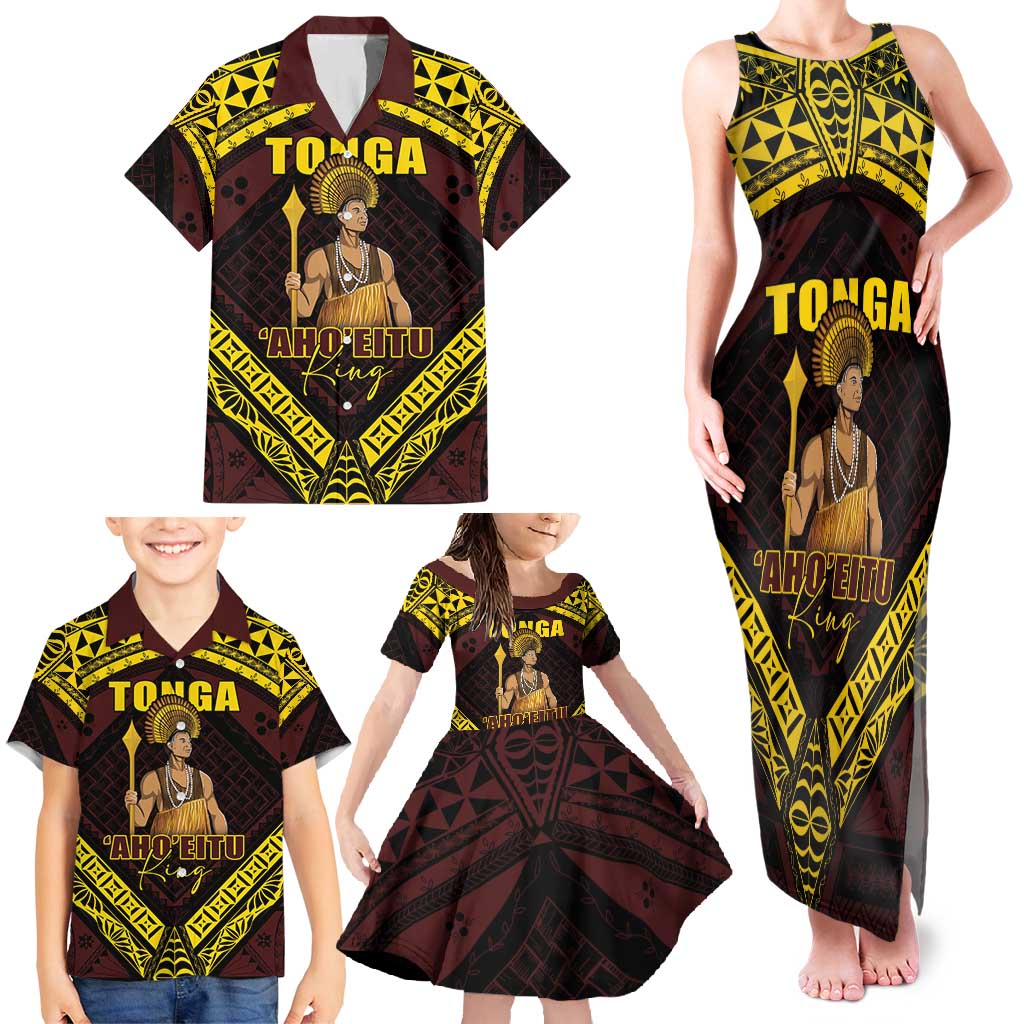 Tonga First King Family Matching Tank Maxi Dress and Hawaiian Shirt Ahoeitu Know Your Roots