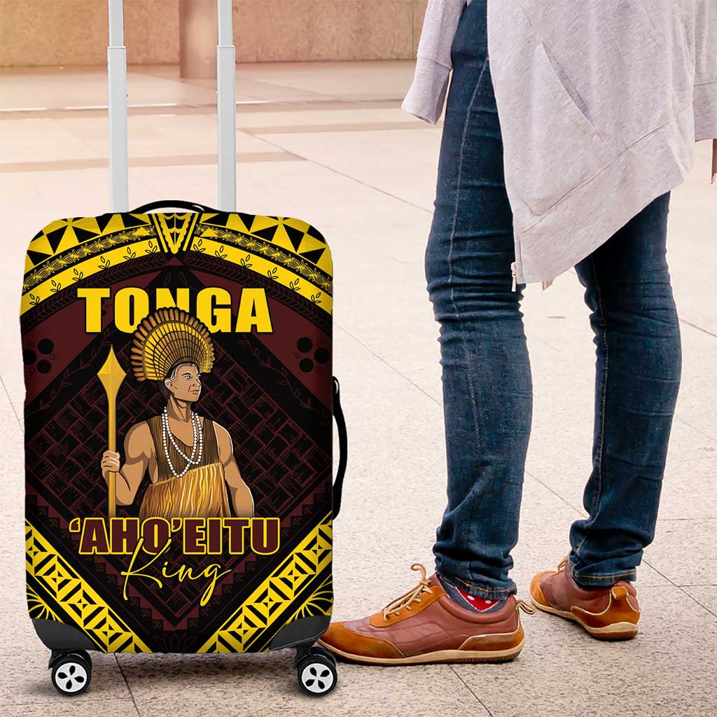 Tonga First King Luggage Cover Ahoeitu Know Your Roots LT05 Maroon - Polynesian Pride
