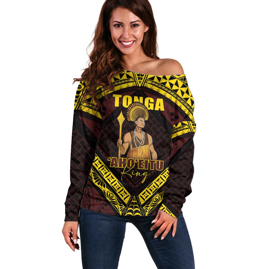 Tonga First King Off Shoulder Sweater Ahoeitu Know Your Roots