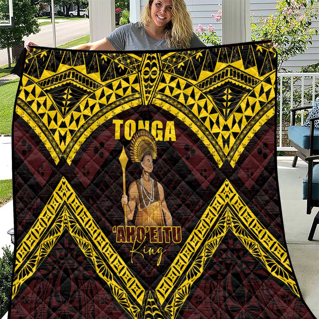 Tonga First King Quilt Ahoeitu Know Your Roots LT05 Maroon - Polynesian Pride