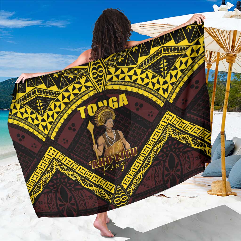 Tonga First King Sarong Ahoeitu Know Your Roots LT05 One Size 44 x 66 inches Maroon - Polynesian Pride