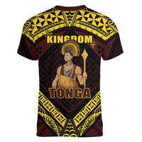 Tonga First King Women V-Neck T-Shirt Ahoeitu Know Your Roots LT05 - Polynesian Pride