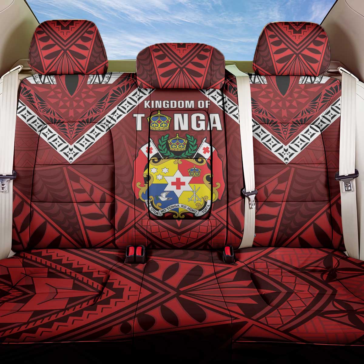 Tonga Emancipation Day Back Car Seat Cover Tongan Kupesi Pattern