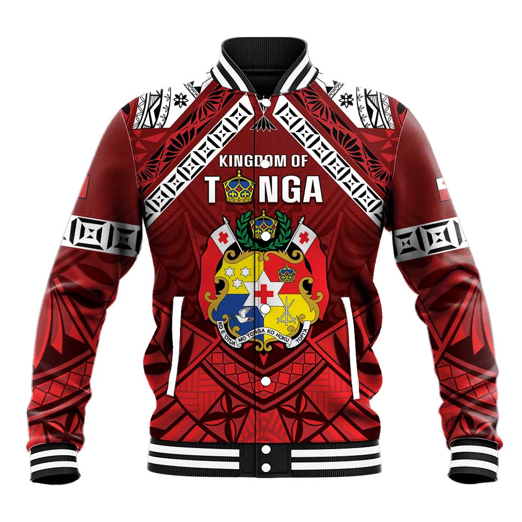 Tonga Emancipation Day Baseball Jacket Tongan Kupesi Pattern