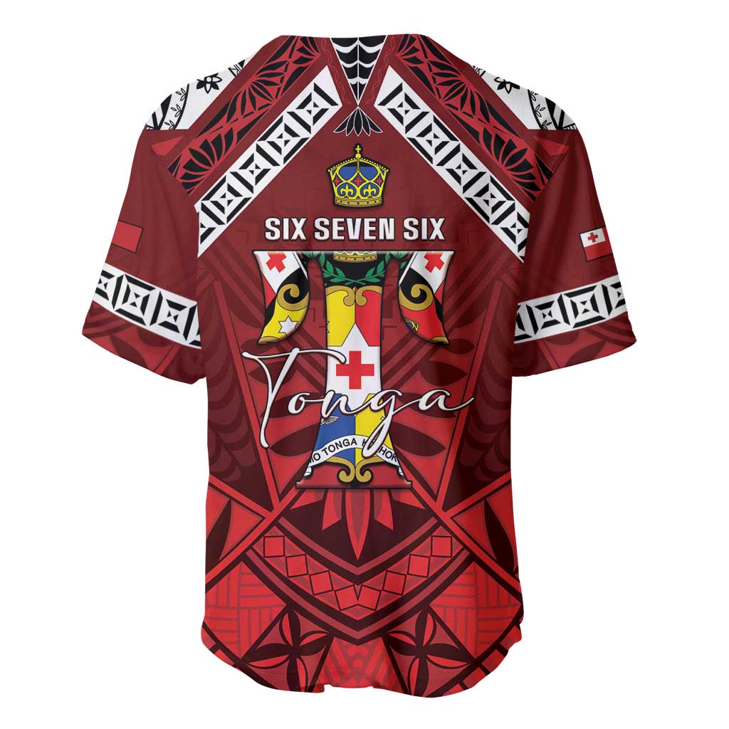 Tonga Emancipation Day Baseball Jersey Tongan Kupesi Pattern