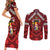 Tonga Emancipation Day Couples Matching Short Sleeve Bodycon Dress and Long Sleeve Button Shirt Tongan Kupesi Pattern
