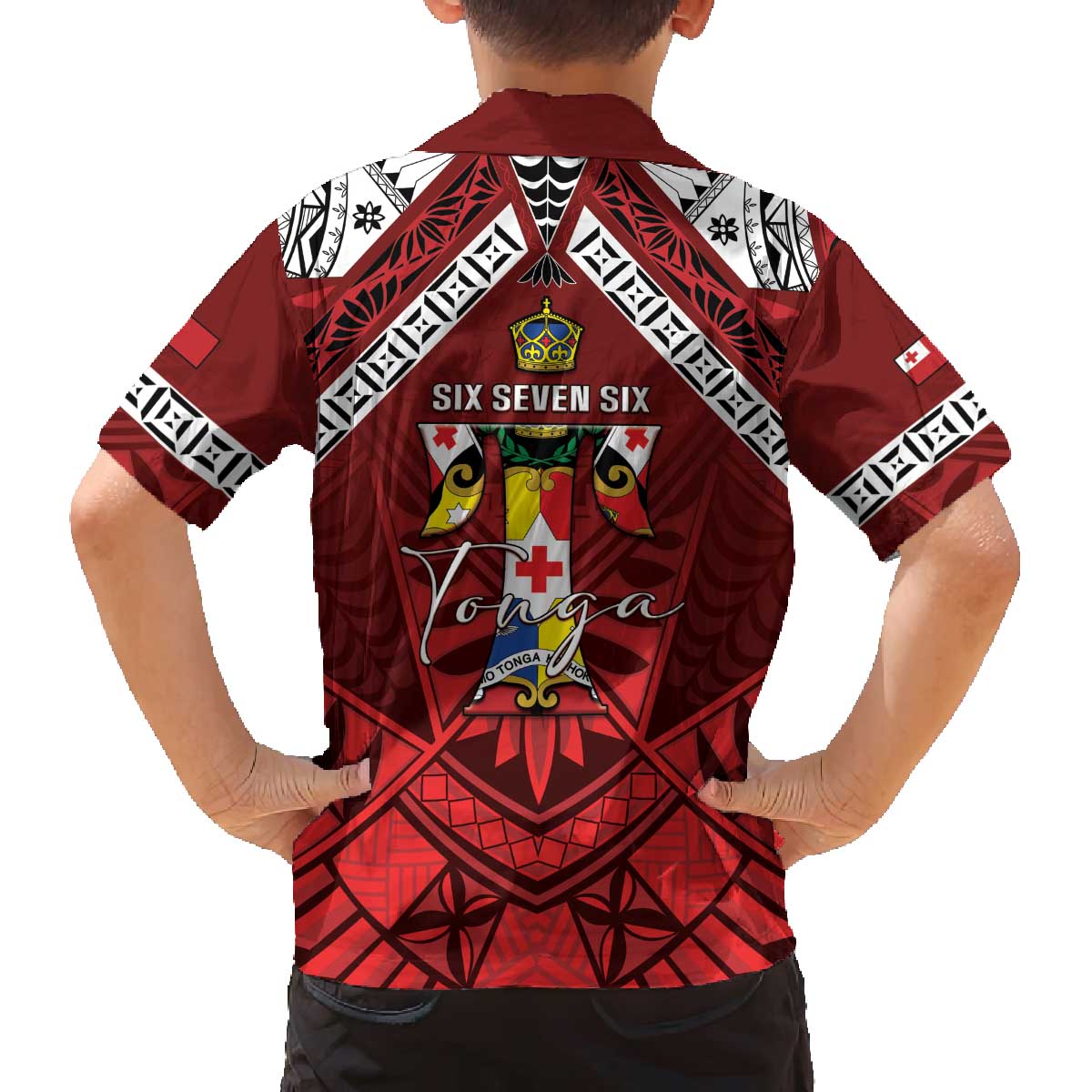 Tonga Emancipation Day Family Matching Off The Shoulder Long Sleeve Dress and Hawaiian Shirt Tongan Kupesi Pattern