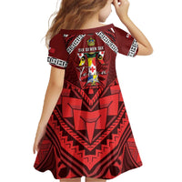 Tonga Emancipation Day Family Matching Off The Shoulder Long Sleeve Dress and Hawaiian Shirt Tongan Kupesi Pattern