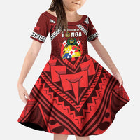 Tonga Emancipation Day Family Matching Short Sleeve Bodycon Dress and Hawaiian Shirt Tongan Kupesi Pattern