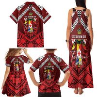 Tonga Emancipation Day Family Matching Tank Maxi Dress and Hawaiian Shirt Tongan Kupesi Pattern