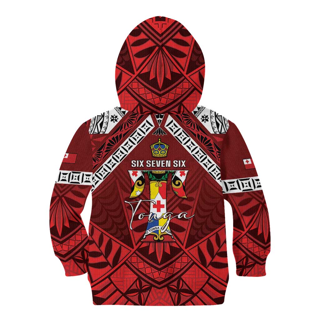 Tonga Emancipation Day Kid Hoodie Tongan Kupesi Pattern