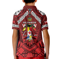 Tonga Emancipation Day Kid Polo Shirt Tongan Kupesi Pattern
