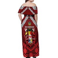 Tonga Emancipation Day Off Shoulder Maxi Dress Tongan Kupesi Pattern