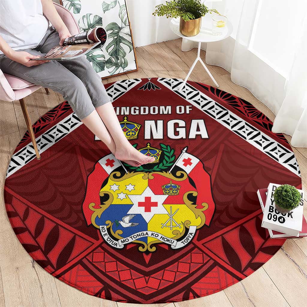 Tonga Emancipation Day Round Carpet Tongan Kupesi Pattern