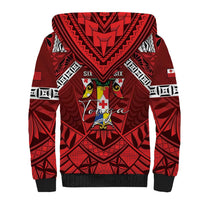 Tonga Emancipation Day Sherpa Hoodie Tongan Kupesi Pattern